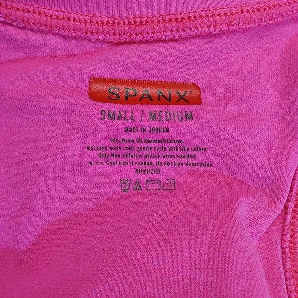 Spanx Ribbed Racerback Tank Top with Inner Comfort Bra Support Pink - S/M - Picture 7 of 7